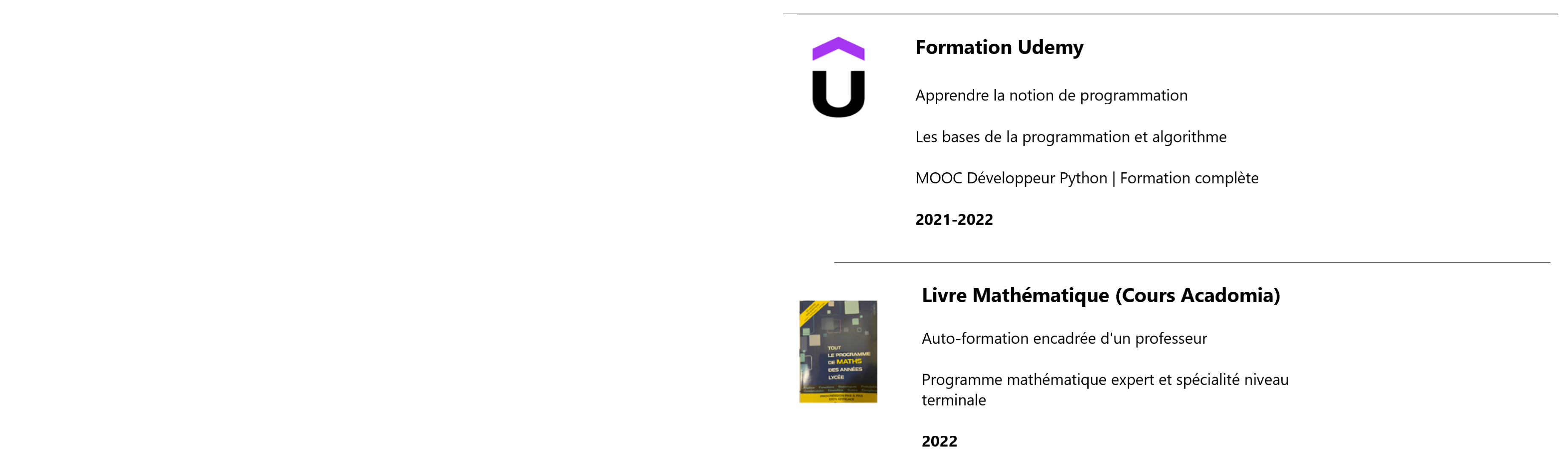 mes formations